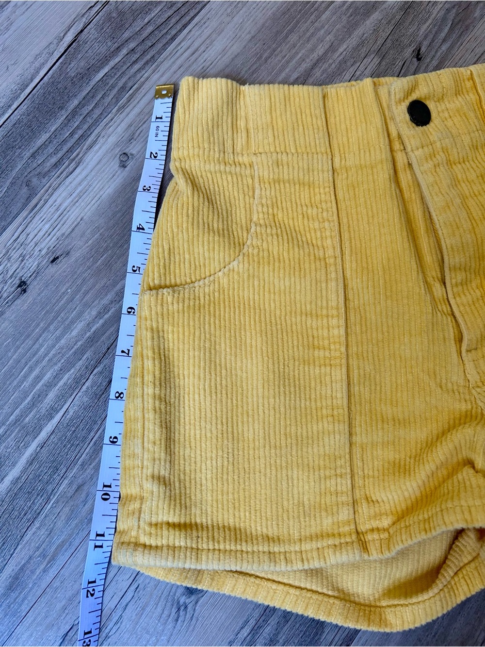 Hammies Yellow Corduroy High-Waist Shorts - Picture 2 of 9